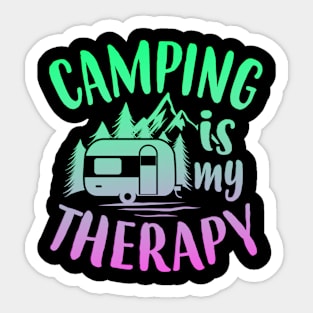 Camping Is My Therapy Sticker